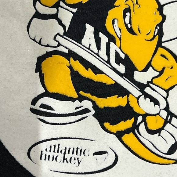 American International College Hockey Yellow Jackets Hoodie Sports Sweatshirt - Picture 3 of 5